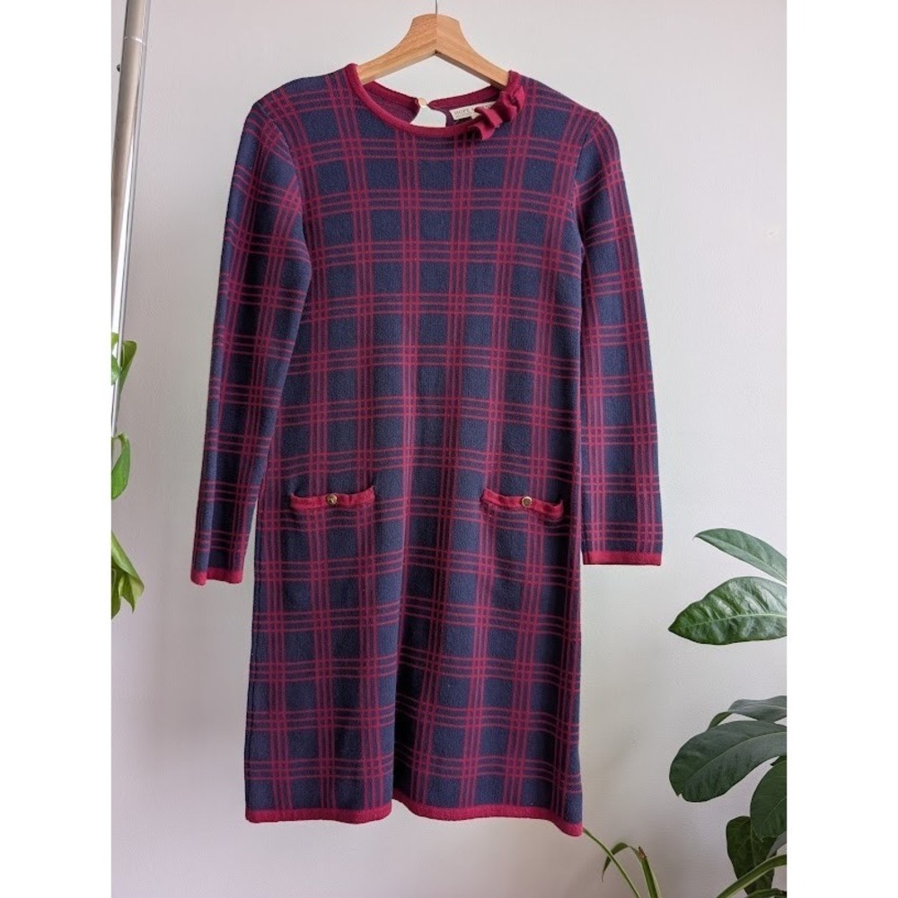 organic cotton dress 12 sheath plaid classic preppy elevated basic quiet luxury